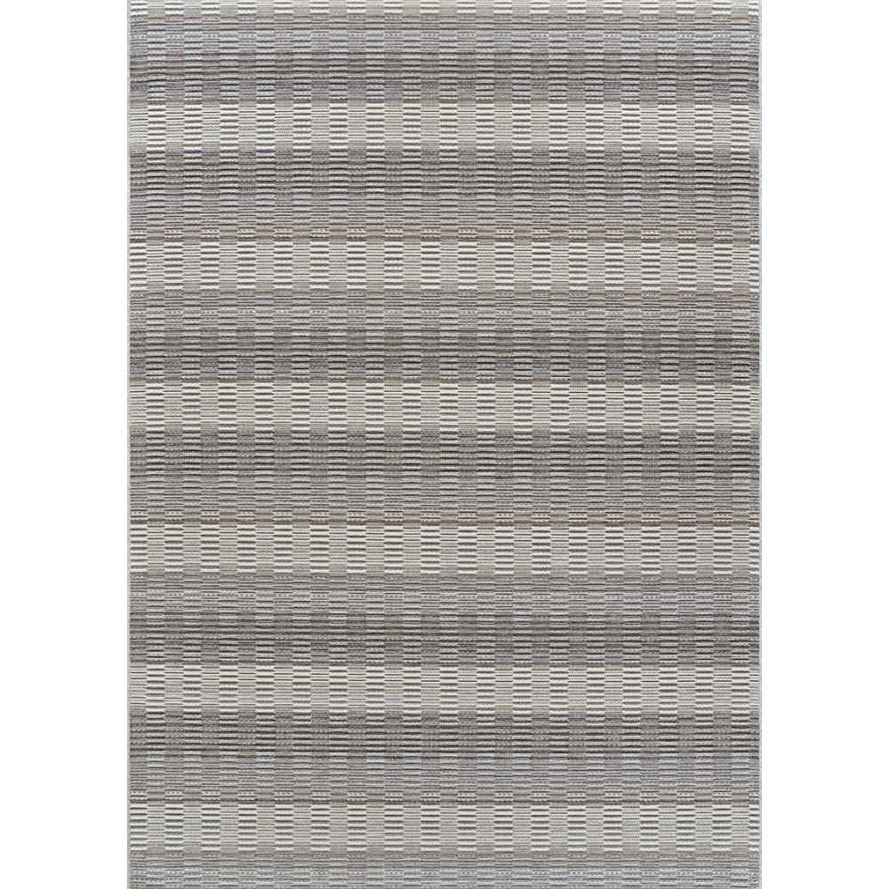 A full top-down view of the Couristan Cape Indoor/Outdoor Rug - Torrent/Sky Blue-Grey shows its evenly spaced horizontal pattern