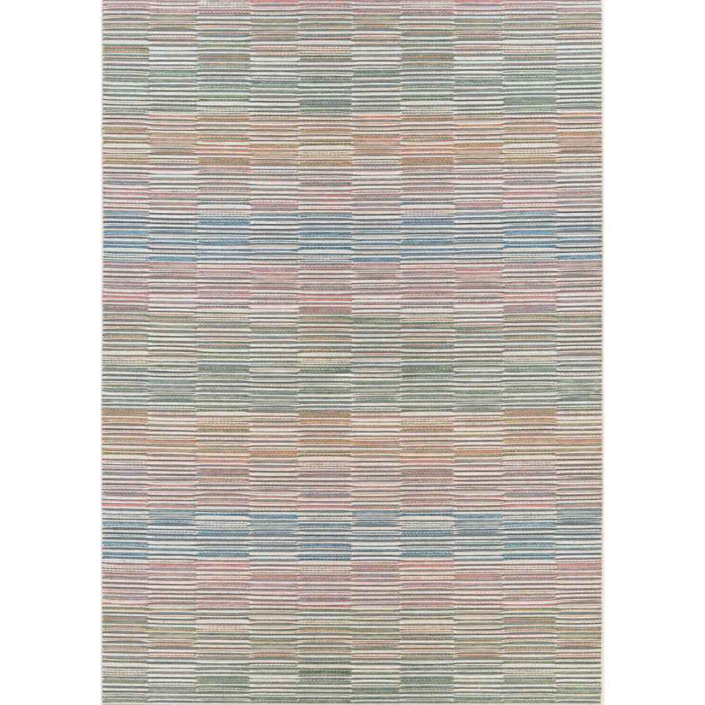 A full view of the Couristan Cape Indoor/Outdoor Rug - Fayston/Multi shows its balanced checkerboard-like layout in soft, multicolor tones