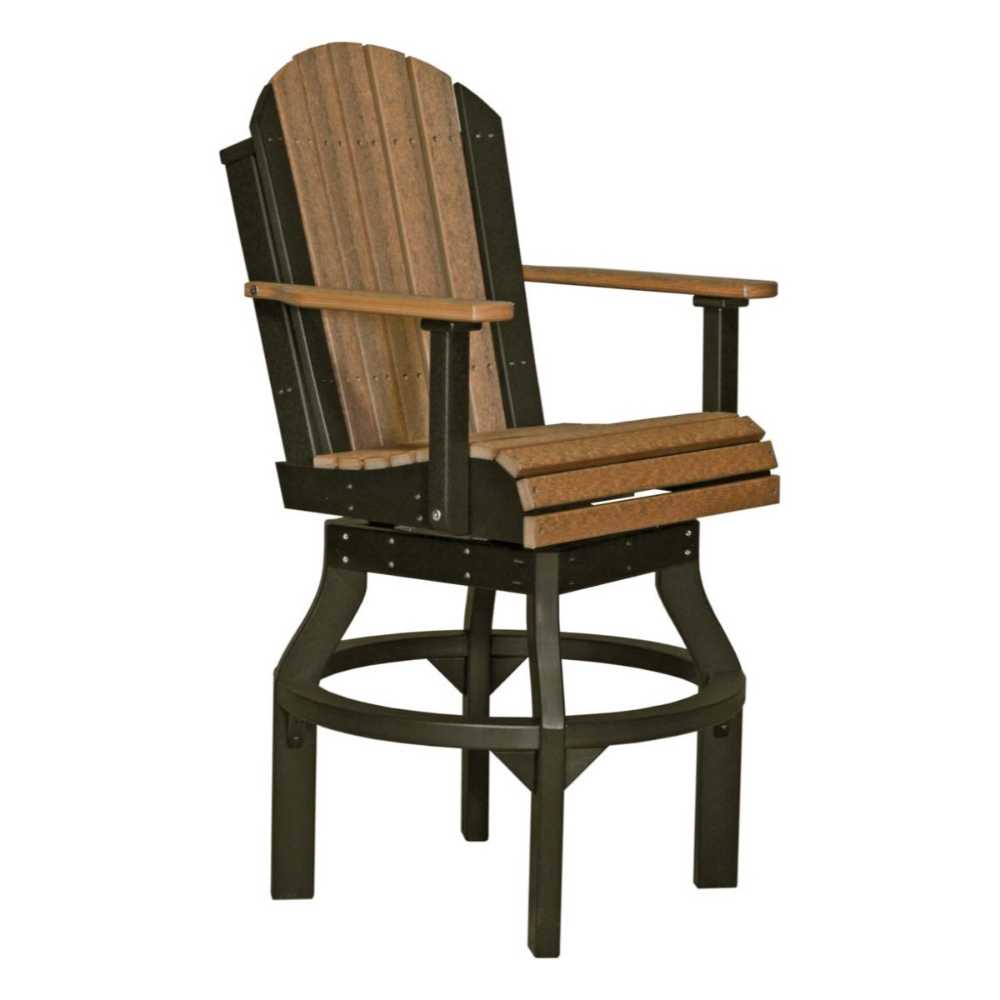 Antique Mahogany and Black LuxCraft Adirondack Swivel Chair