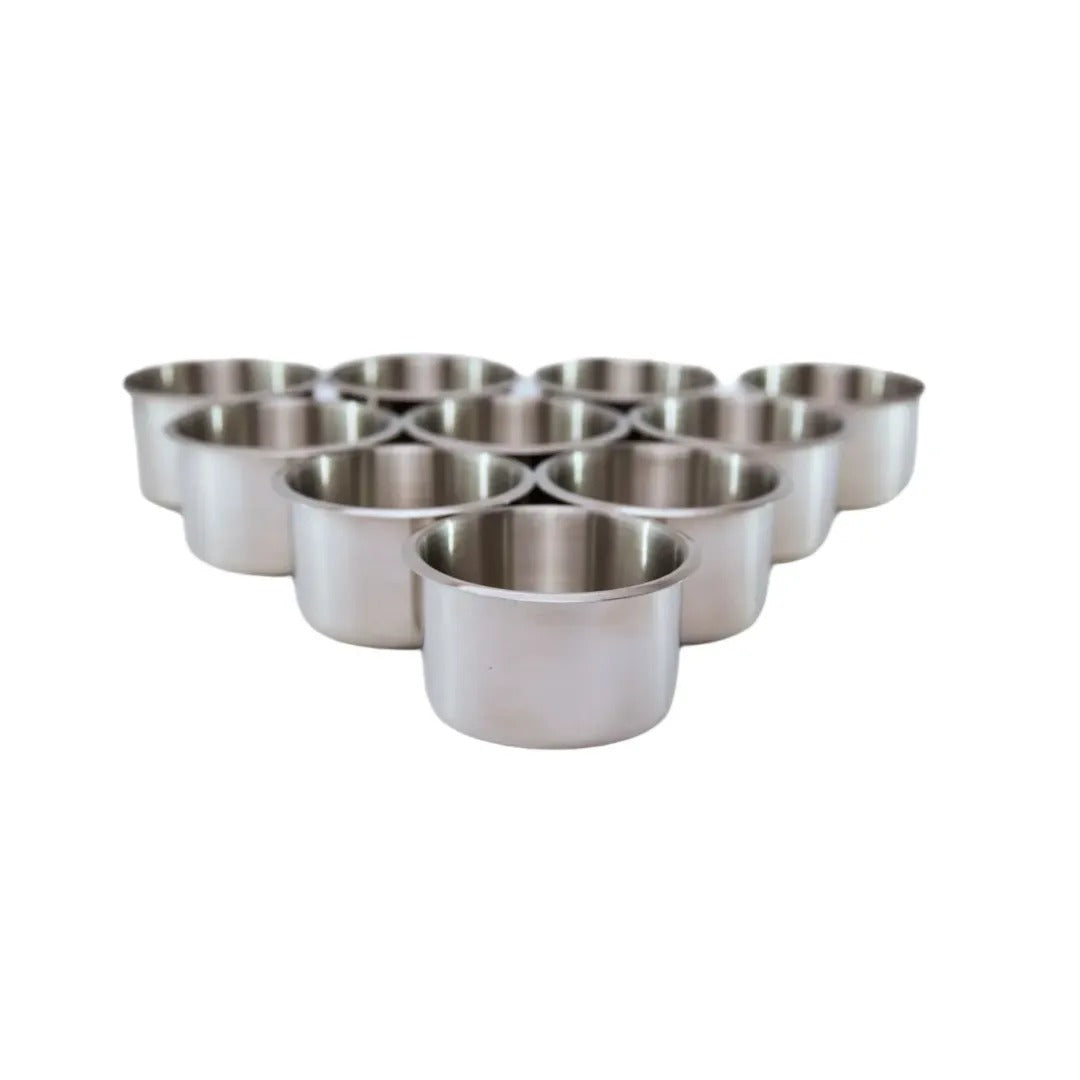 Stainless Steel Poker Table Cupholders x 10 4in