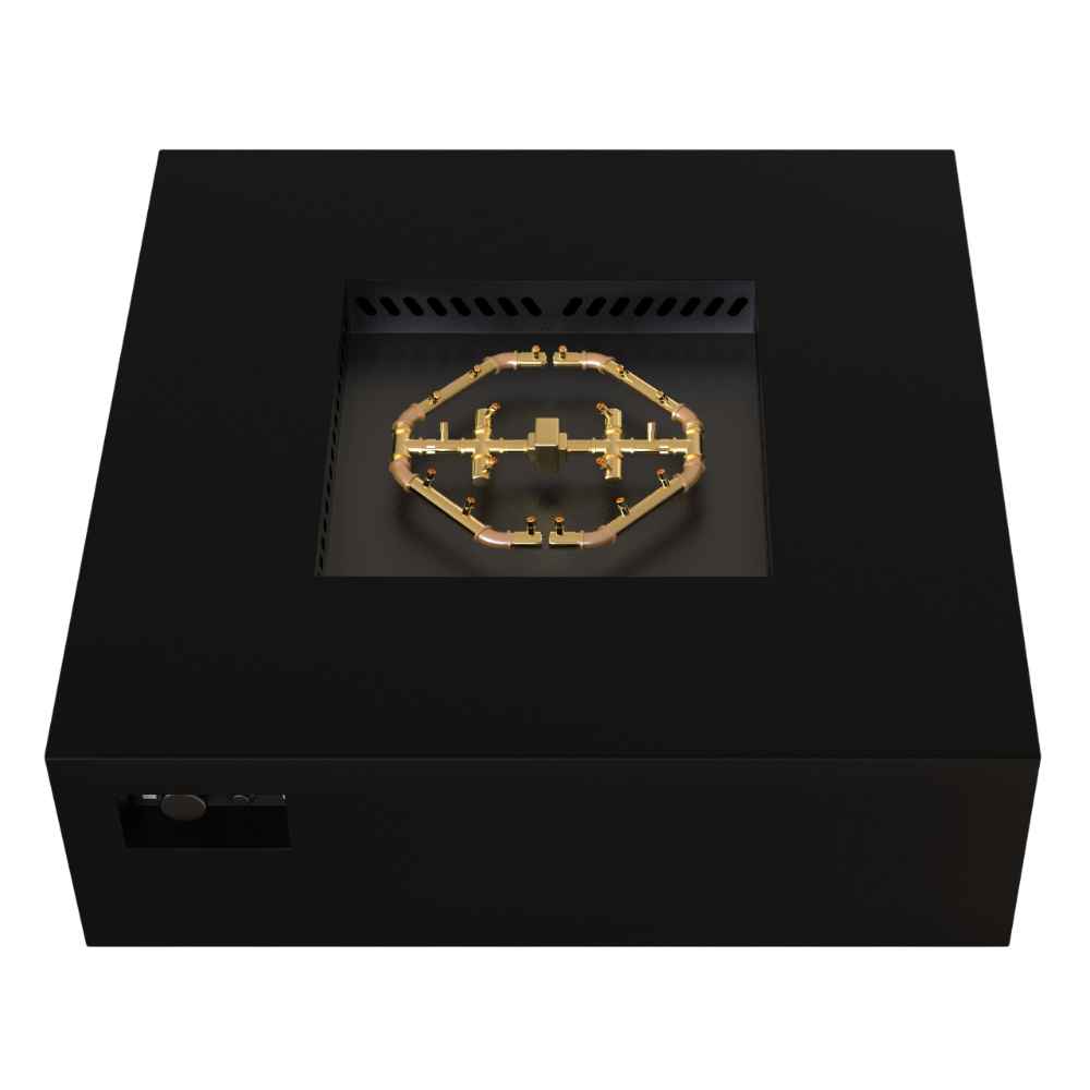 Black Warming Trends AON Steel Square Fire Pit Table