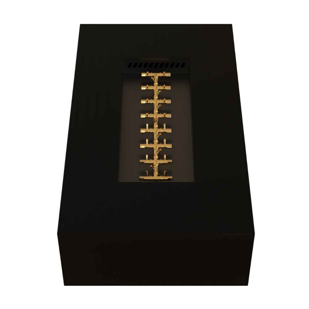 Black Warming Trends AON Steel Rectangular Fire Pit Table