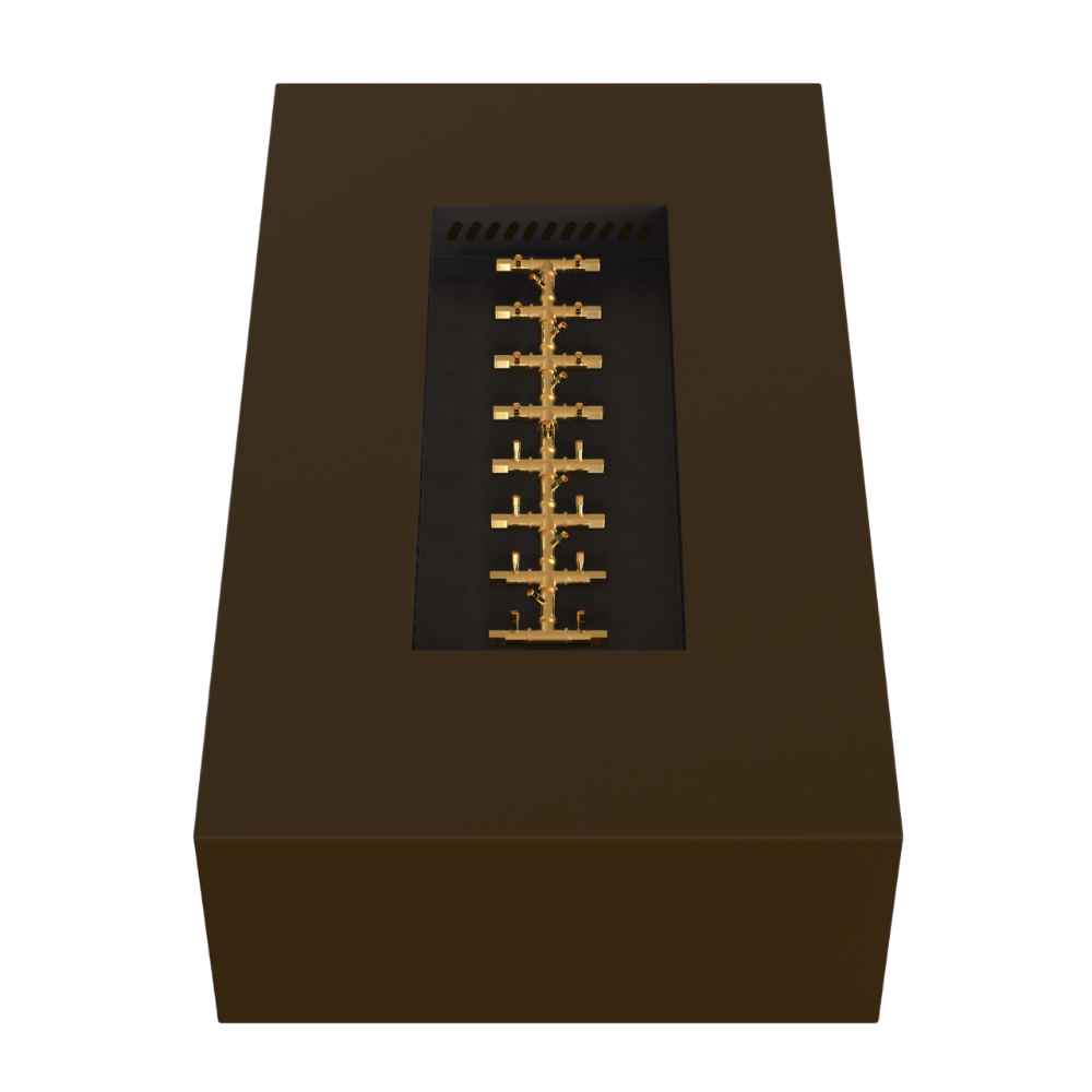 Bronze Warming Trends AON Steel Rectangular Fire Pit Table