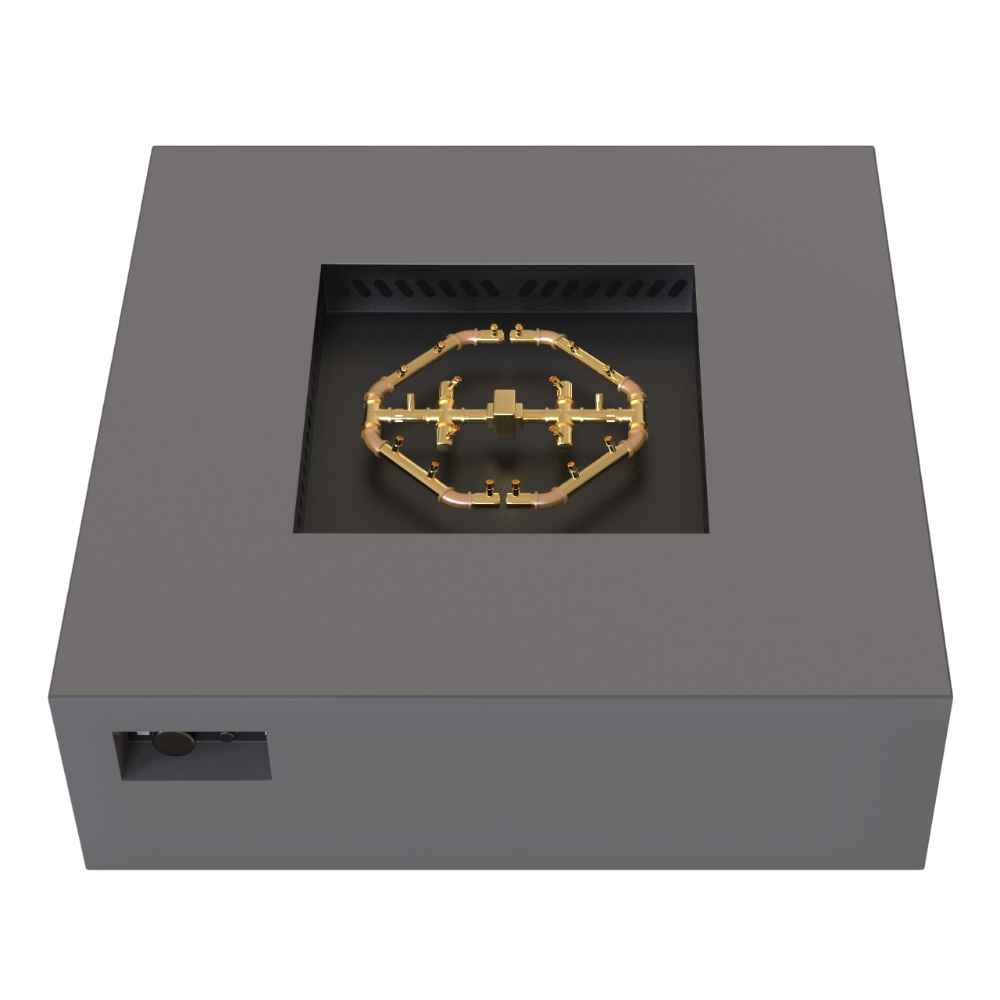 Charcoal Warming Trends AON Steel Square Fire Pit Table