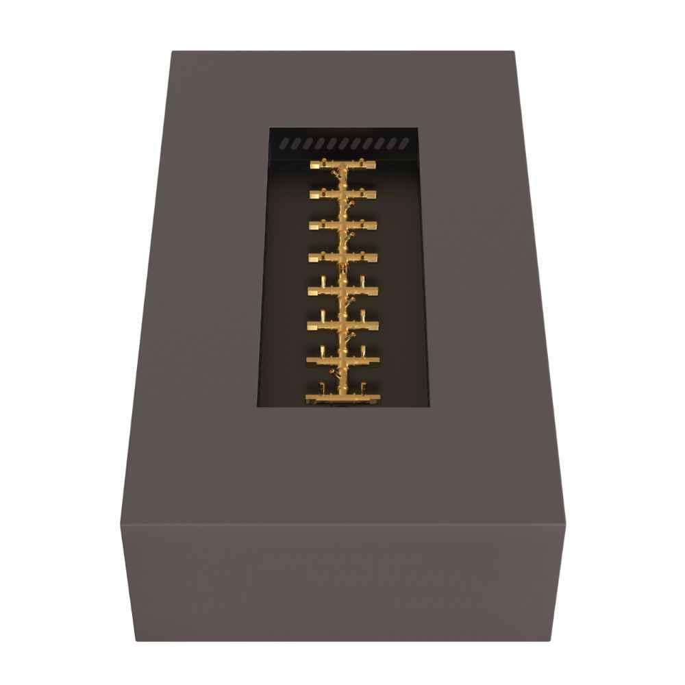 Charcoal Warming Trends AON Steel Rectangular Fire Pit Table