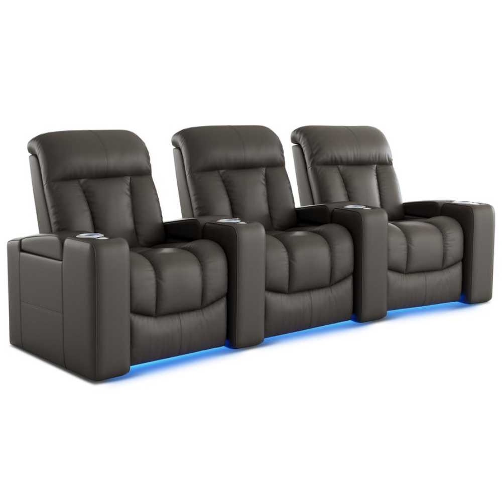 Cloudy Grey Valencia Olivia Home Theater Seating Row of 3 Width 101 Height 43 Depth 35