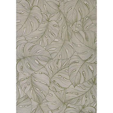 Couristan Castille Indoor/Outdoor Rug - Palma/Fern is shown in full from above, with an overlapping leaf design creating a vibrant natural look
