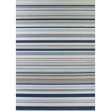 Couristan Dolce Indoor/Outdoor Rug - Striped/Nautical is shown fully extended, revealing its wide-striped, symmetrical nautical design