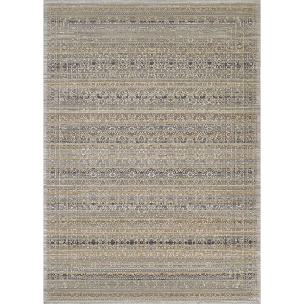 Couristan Fez Indoor/Outdoor Rug - Medina/Earthen is seen from above showing the complete rectangular rug with horizontal rows of faded traditional designs
