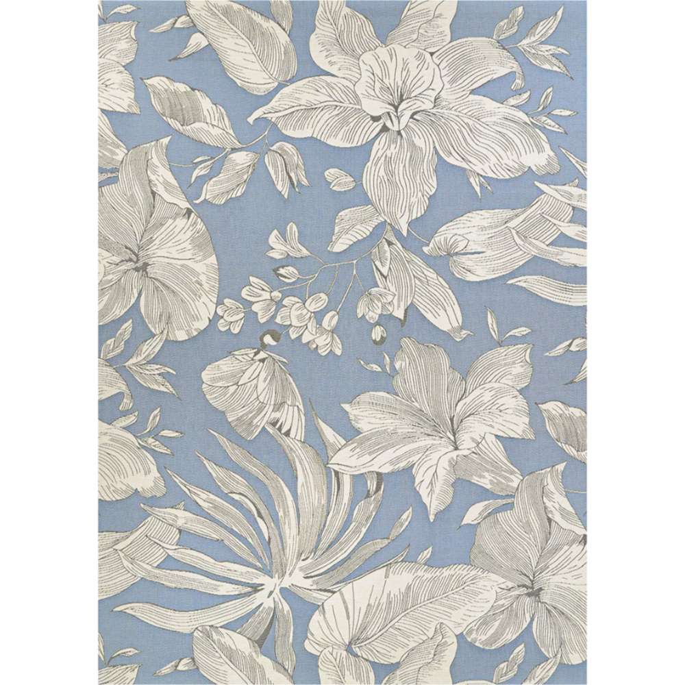 Full Couristan Dolce Indoor/Outdoor Rug - Flora/Ice is shown flat