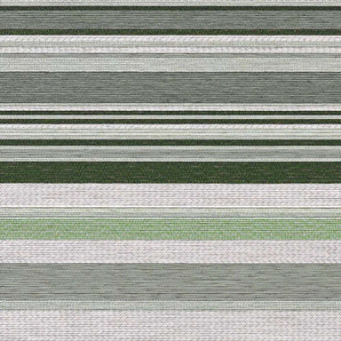 Full pattern view of Couristan Dolce Indoor/Outdoor Rug - Striped/Grass shows alternating green, grey, and white stripes