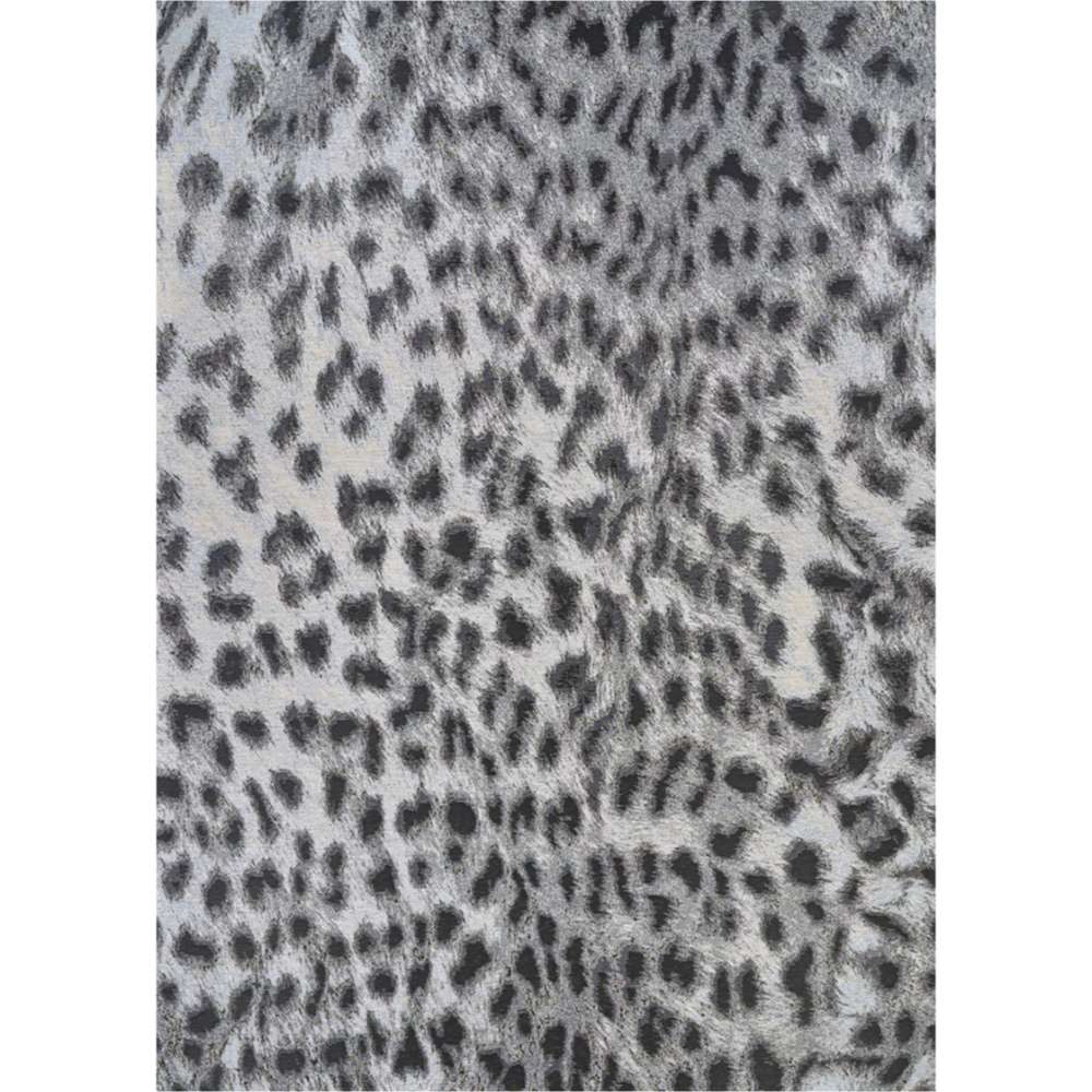 Full view of Couristan Dolce Indoor/Outdoor Rug - Lynx/Ivory-Charcoal shows its rectangular shape and overall black and ivory spotted design
