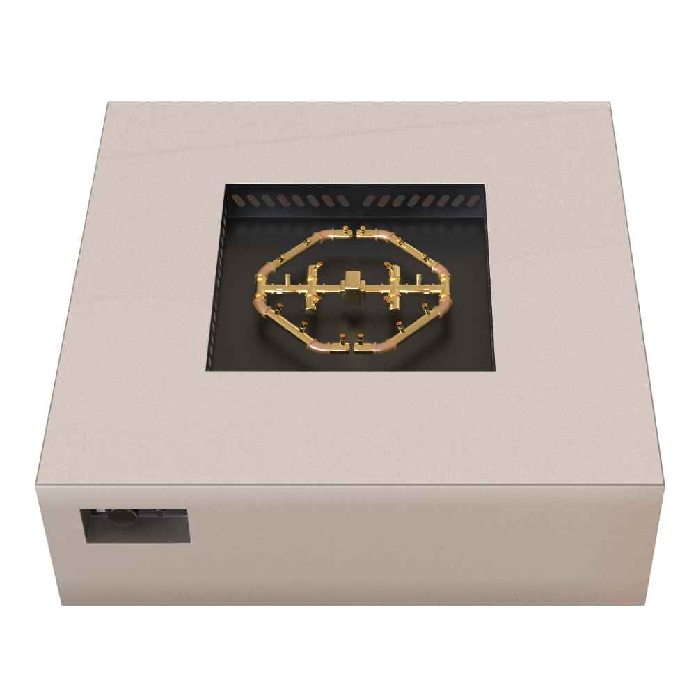 Sand Pebble Warming Trends AON Steel Square Fire Pit Table