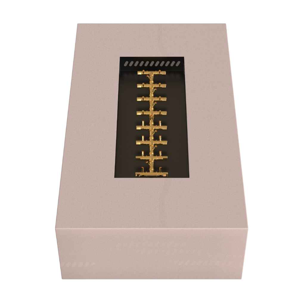 Sand Pebble Warming Trends AON Steel Rectangular Fire Pit Table