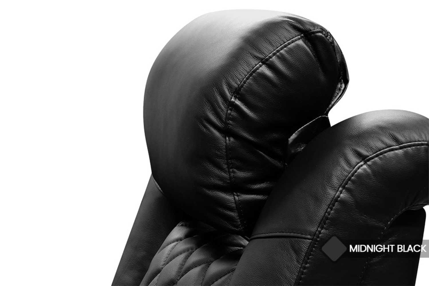 The adjustable motorized headrest of the Valencia Tuscany Slim Home Theater Seating