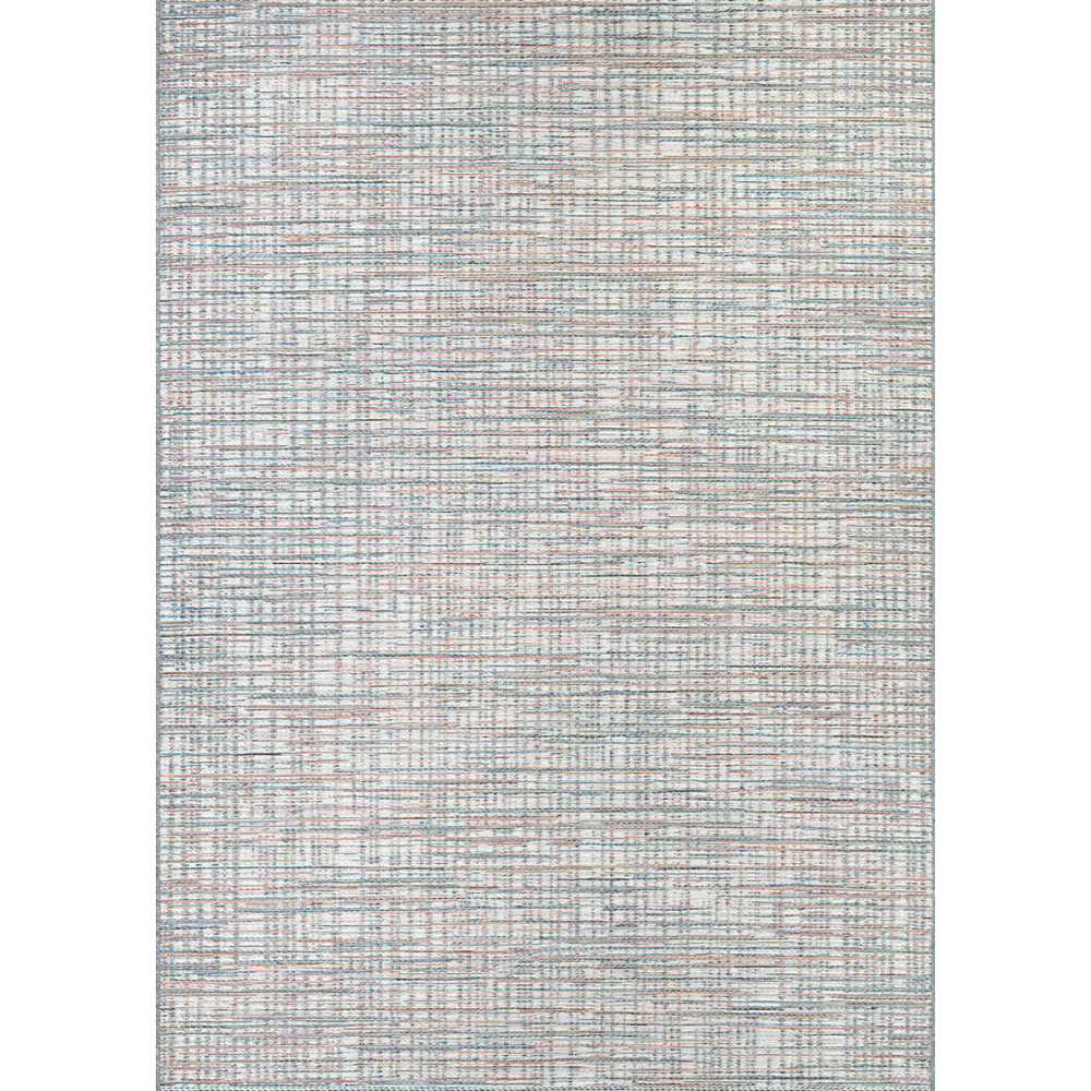 The full top-down image displays the Couristan Cape Indoor/Outdoor Rug - Falmouth/Ivory-Coral in its entirety