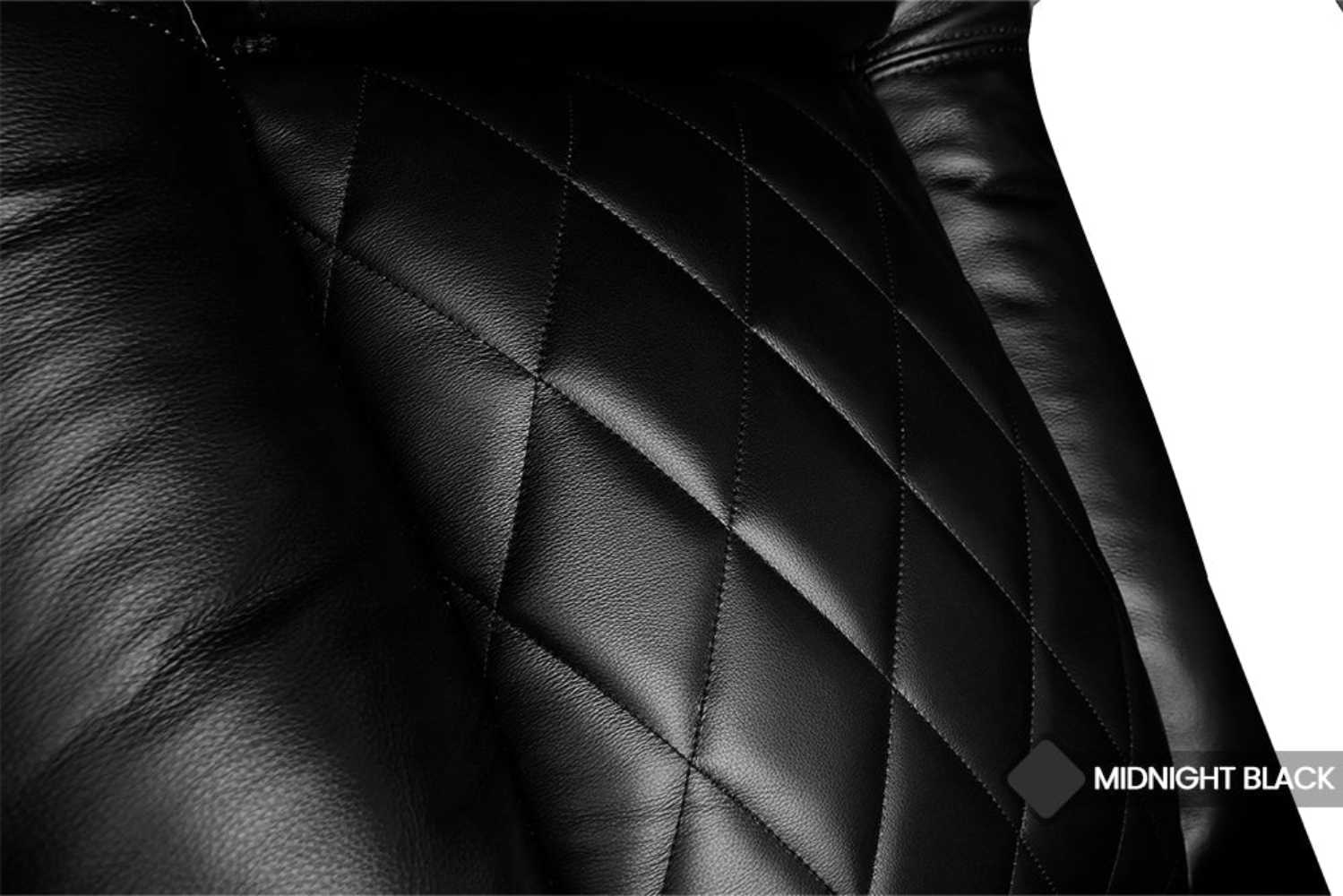 The premium Italian top-grain leather with diamond stitching of the Valencia Tuscany Slim Home Theater Seating