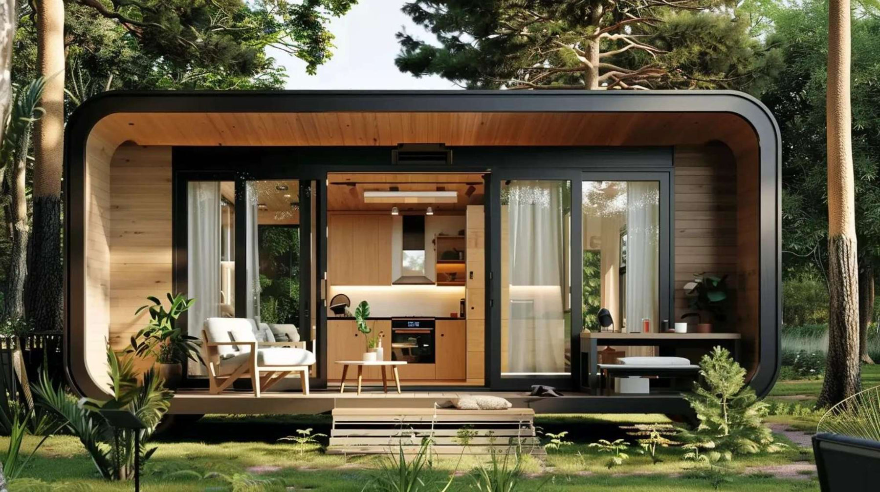 A compact cabin with wood tones and garden views inspires how to build a she shed with style and function