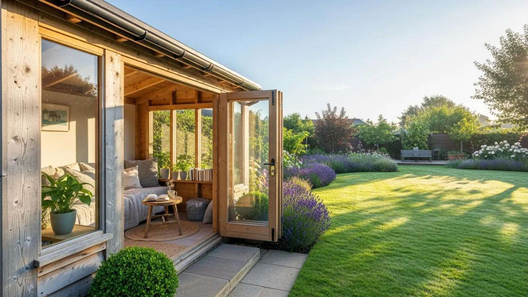 Backyard ADU cottage with garden views, highlighting an ADU mortgage offset through rental income potential