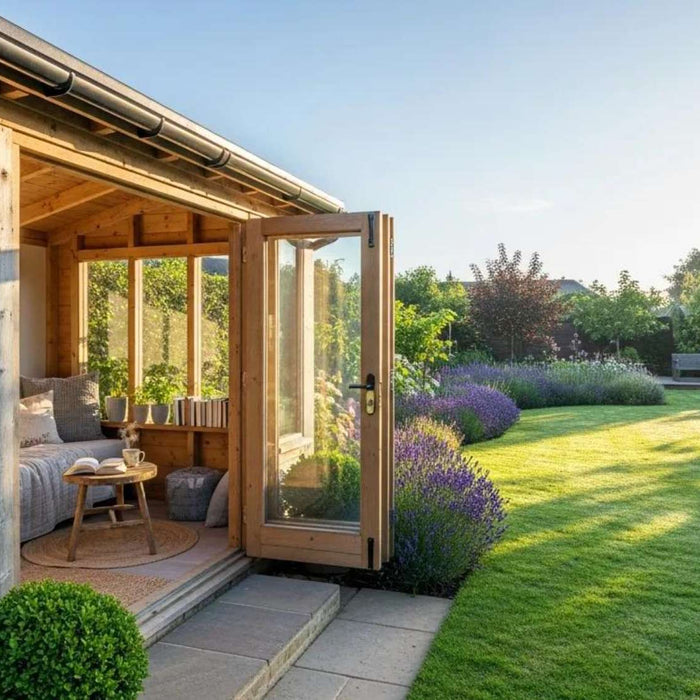 Backyard ADU cottage with garden views, highlighting an ADU mortgage offset through rental income potential