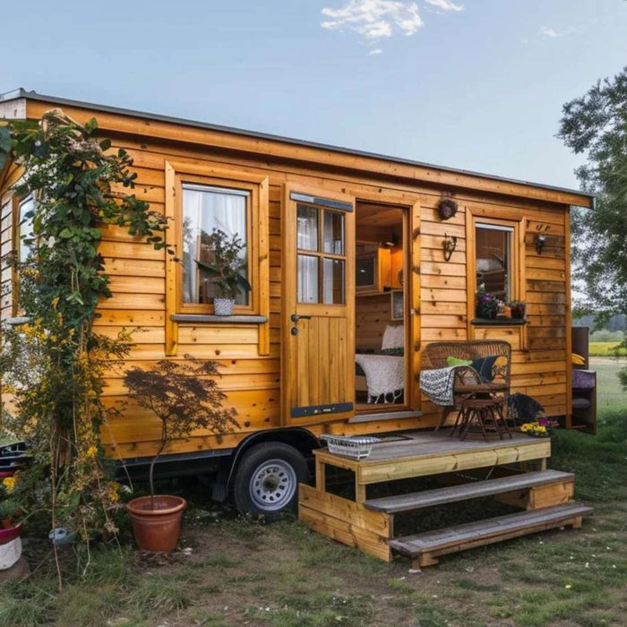 Cozy wooden house on wheels shows How Did the Tiny House Movement Start with small, sustainable living