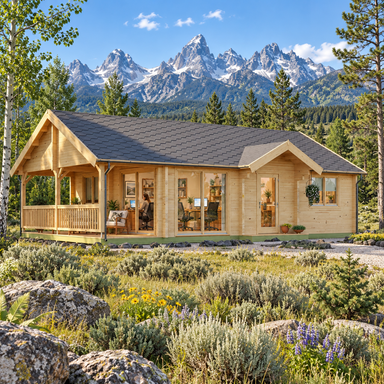 Garda 90 home office in a sunny Wyoming meadow beneath the Teton Range.