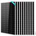 10 Sun Gold Power 200W Monocrystalline Solar Panel units standing upright in a row against a white background
