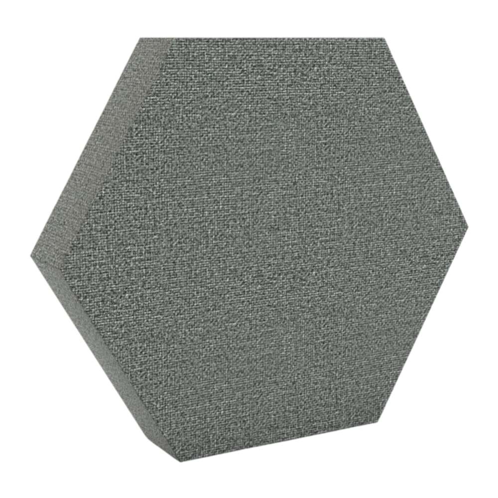100Hz Hexagon Lead GIK Acoustics DecoShape Acoustic Panel in a hexagonal shape with a dark gray fabric finish