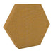 100Hz Hexagon Maree GIK Acoustics DecoShape Acoustic Panel in a hexagonal shape with a warm mustard yellow fabric finish