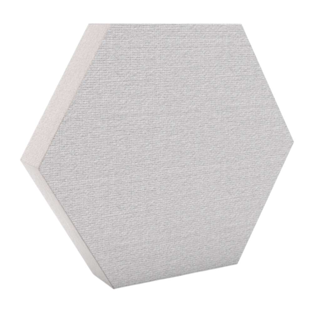 100Hz Hexagon White GIK Acoustics DecoShape Acoustic Panel in a hexagonal shape with a bright white fabric finish