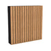 100Hz Square Black GIK Acoustics SlatFusor™ Bass Trap Panel with evenly spaced wood slats and a black acoustic core in a square design