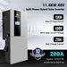 11.4kW hybrid inverter in Sun Gold Power 11400W 48V Split Phase 51.2 KWH Lithium Battery Hybrid Solar Kit with key performance specifications