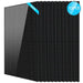 12 Sun Gold Power 500W Mono Black PERC Solar Panel package with twelve matching black panels displayed in a stack