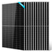 12 Sun Gold Power 550W Monocrystalline PERC Solar Panel units are lined up behind one front-facing panel in a clean product display