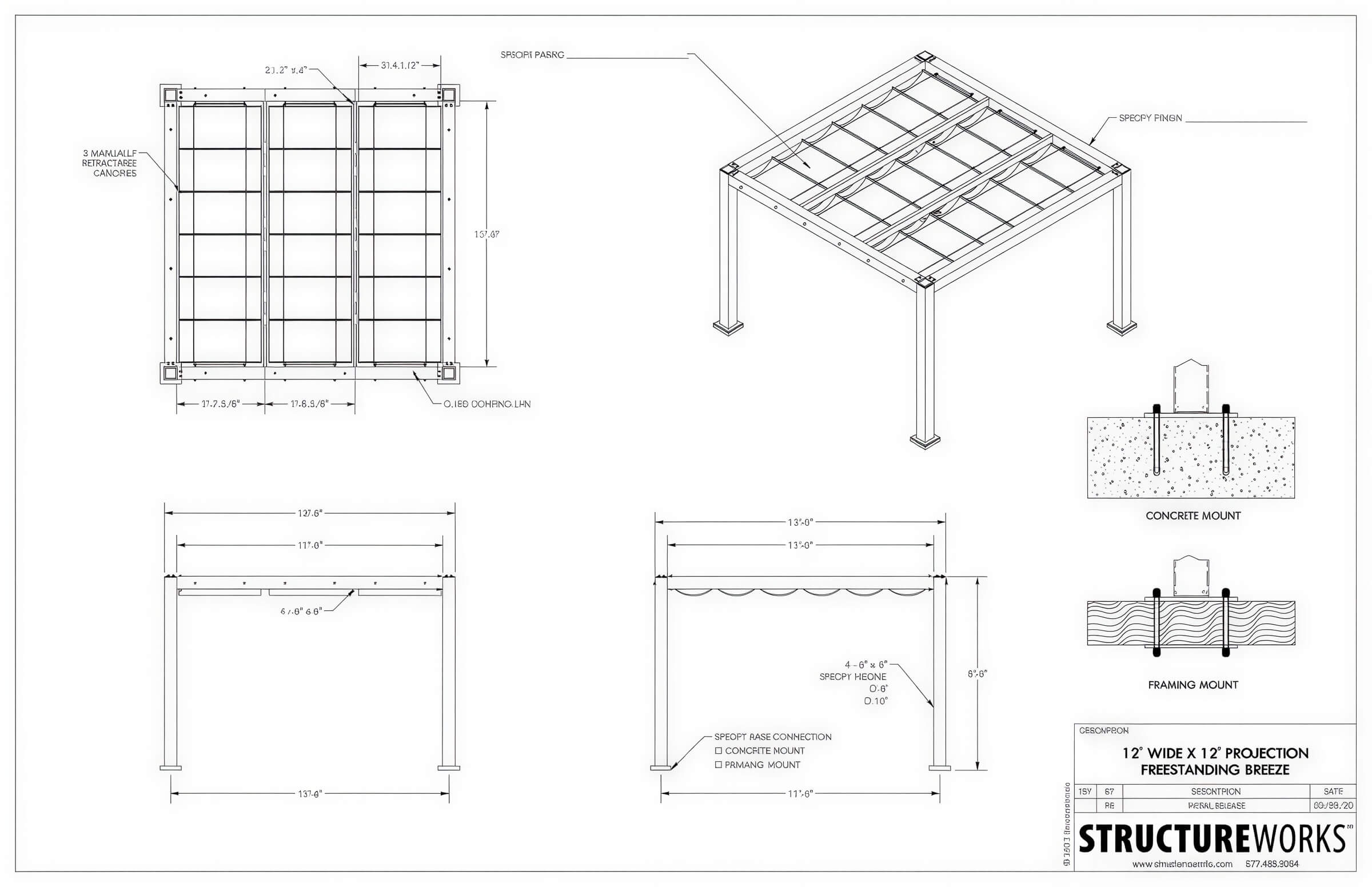 12 x 12 Structureworks Breeze Aluminum Pergola