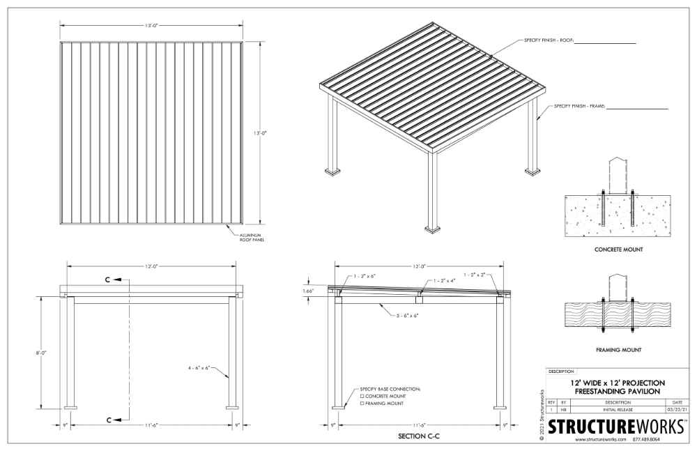 12 x 12 Structureworks Pavilion Trex Pergola