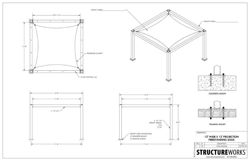 12 x 12 Structureworks Solis Trex Pergola