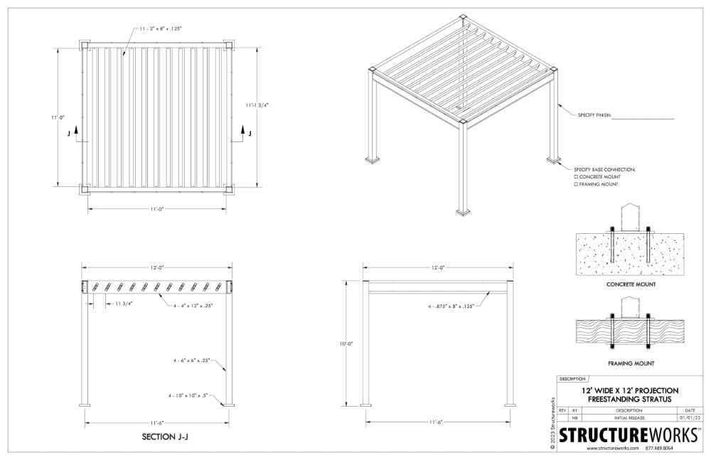 12 x 12 Structureworks Stratus Aluminum Pergola