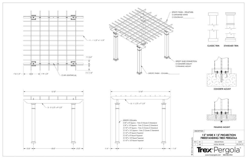 12 x 12 Structureworks Trex Pergola