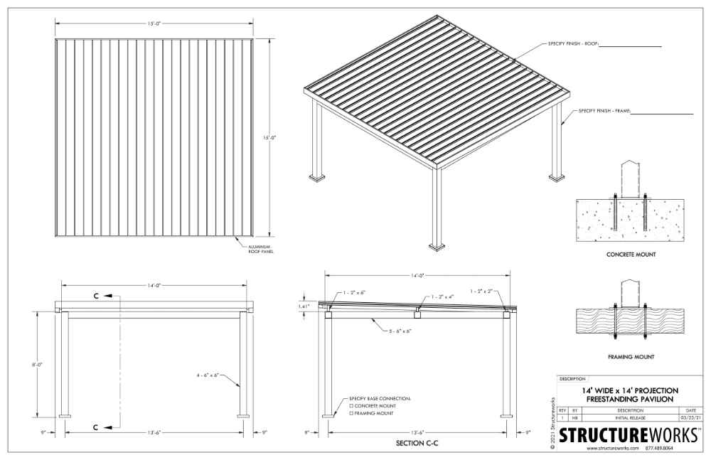 14 x 14 Structureworks Pavilion Trex Pergola