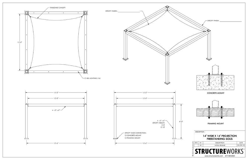 14 x 14 Structureworks Solis Trex Pergola