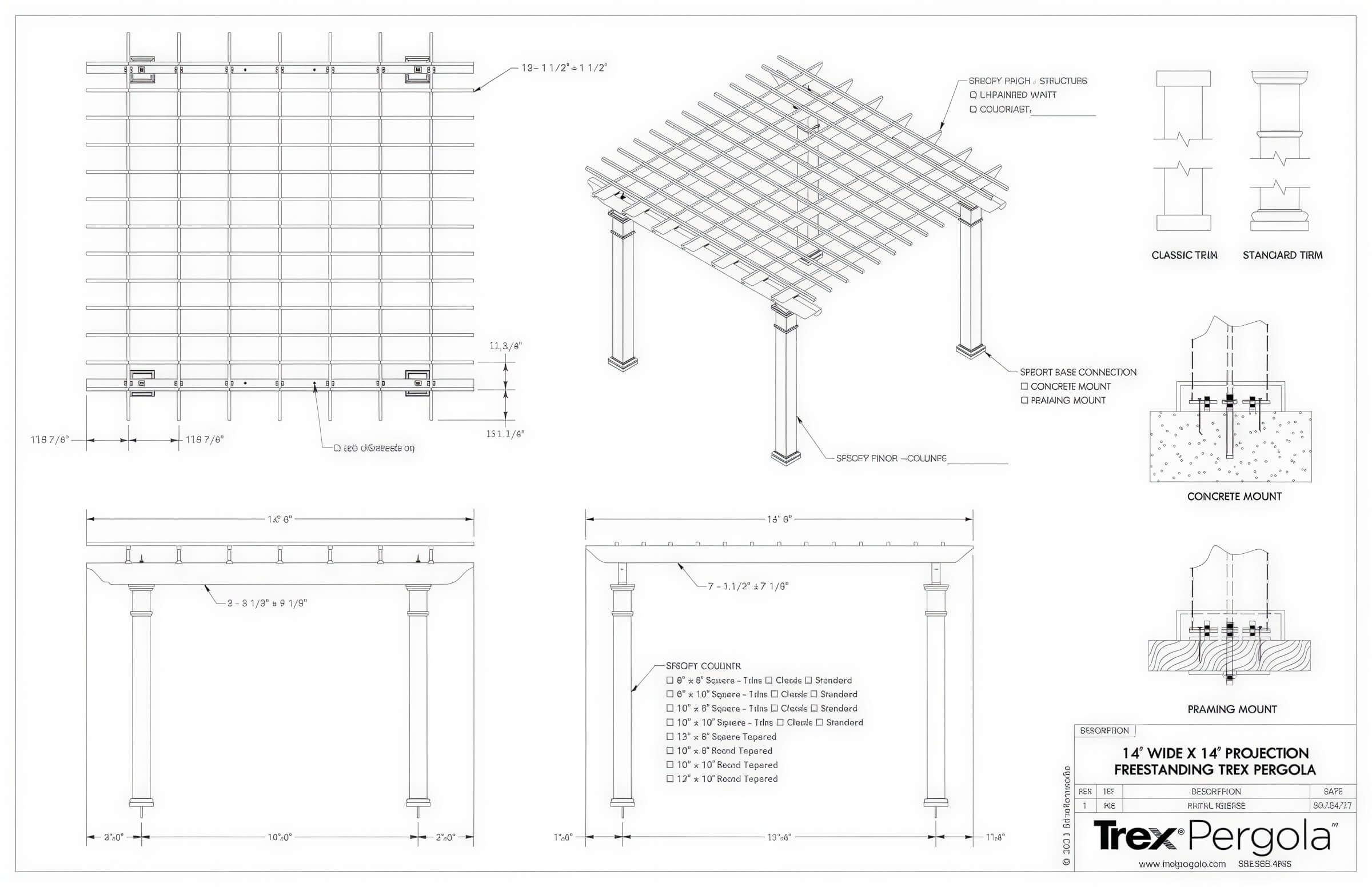 14 x 14 Structureworks Trex Pergola