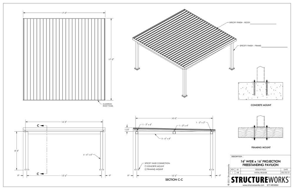 16 x 16 Structureworks Pavilion Trex Pergola