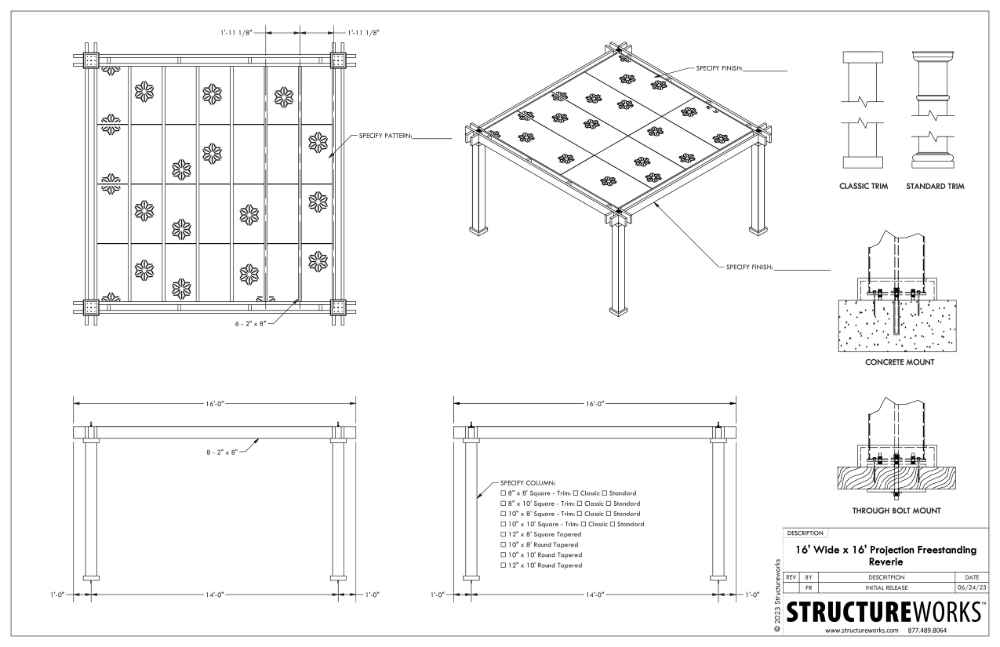 16 x 16 Structureworks Reverie Fiberglass Pergola