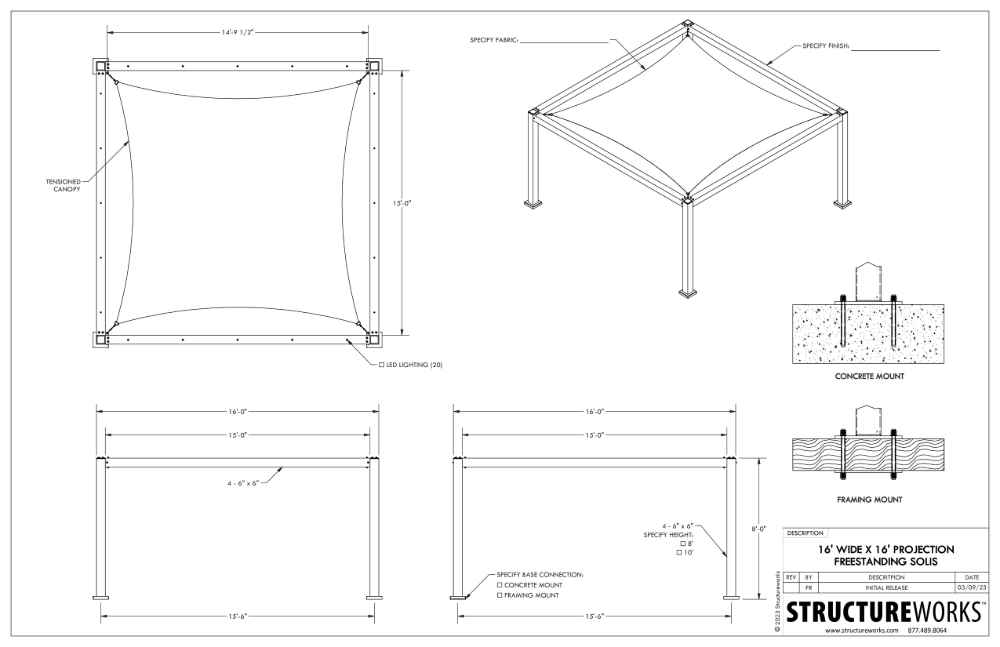 16 x 16 Structureworks Solis Trex Pergola