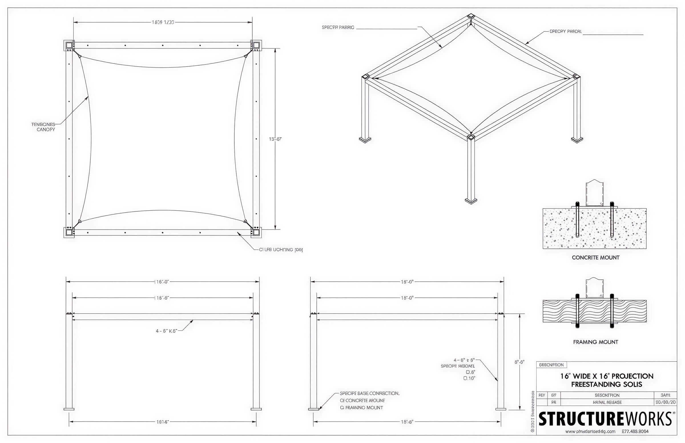16 x 16 Structureworks Solis Trex Pergola