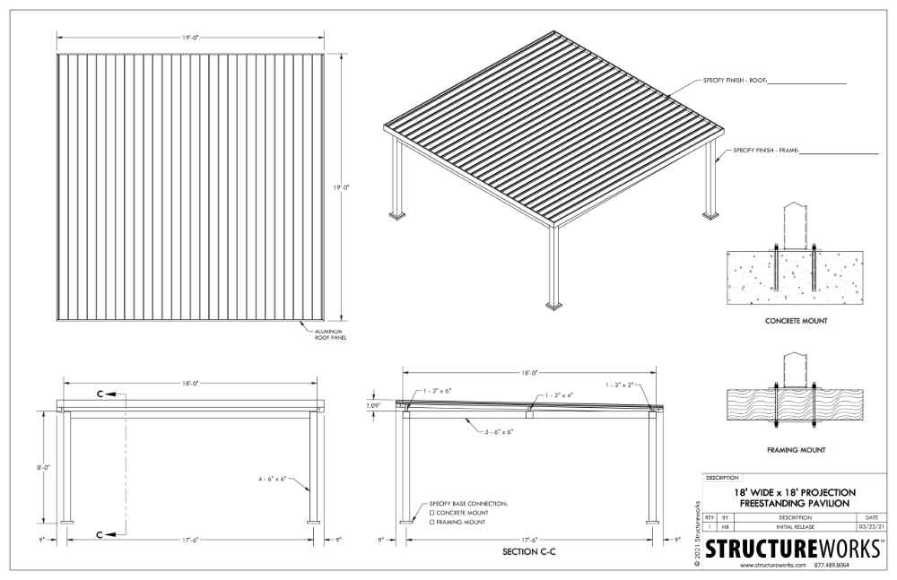 18 x 18 Structureworks Pavilion Trex Pergola