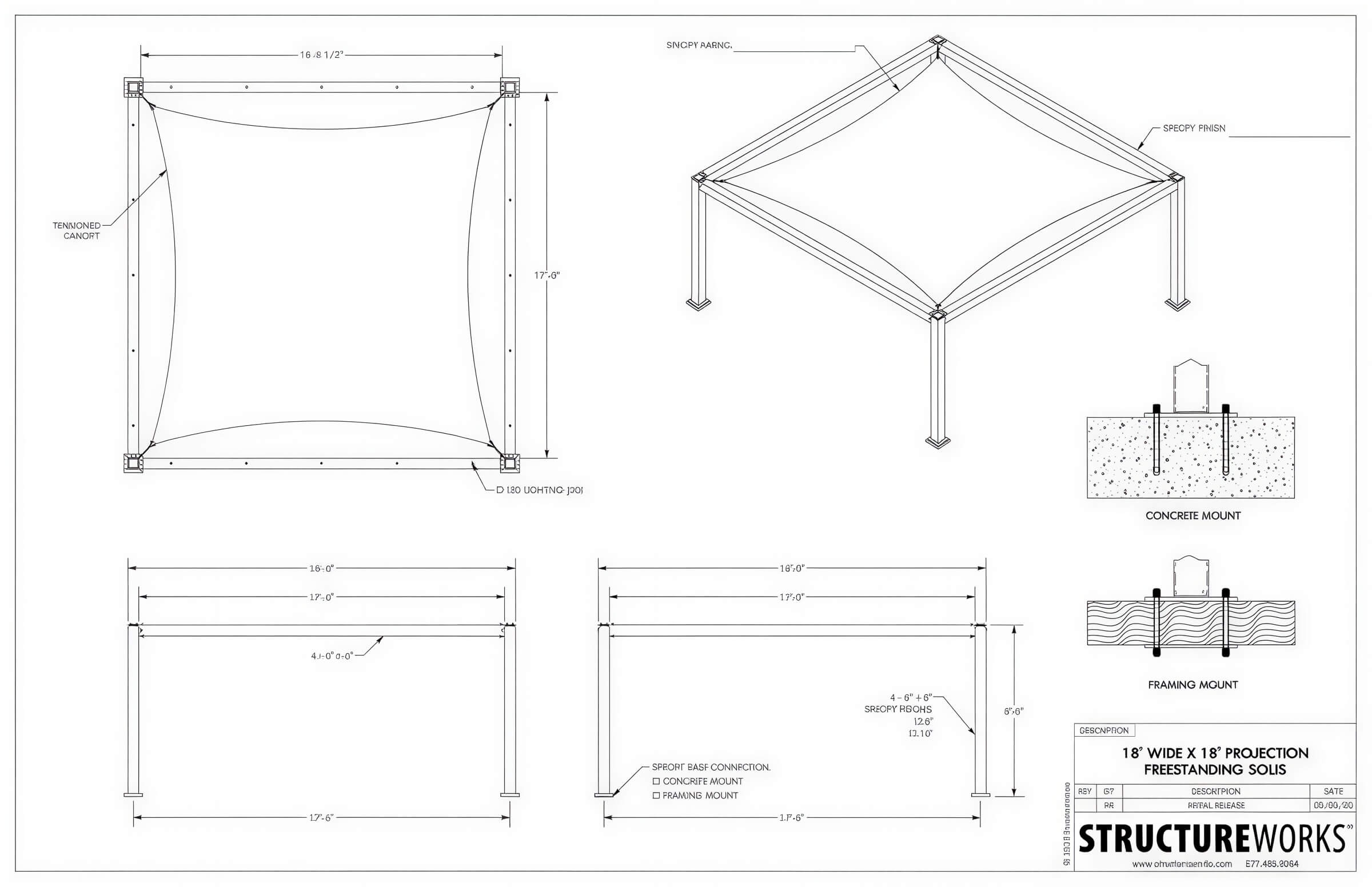 18 x 18 Structureworks Solis Trex Pergola