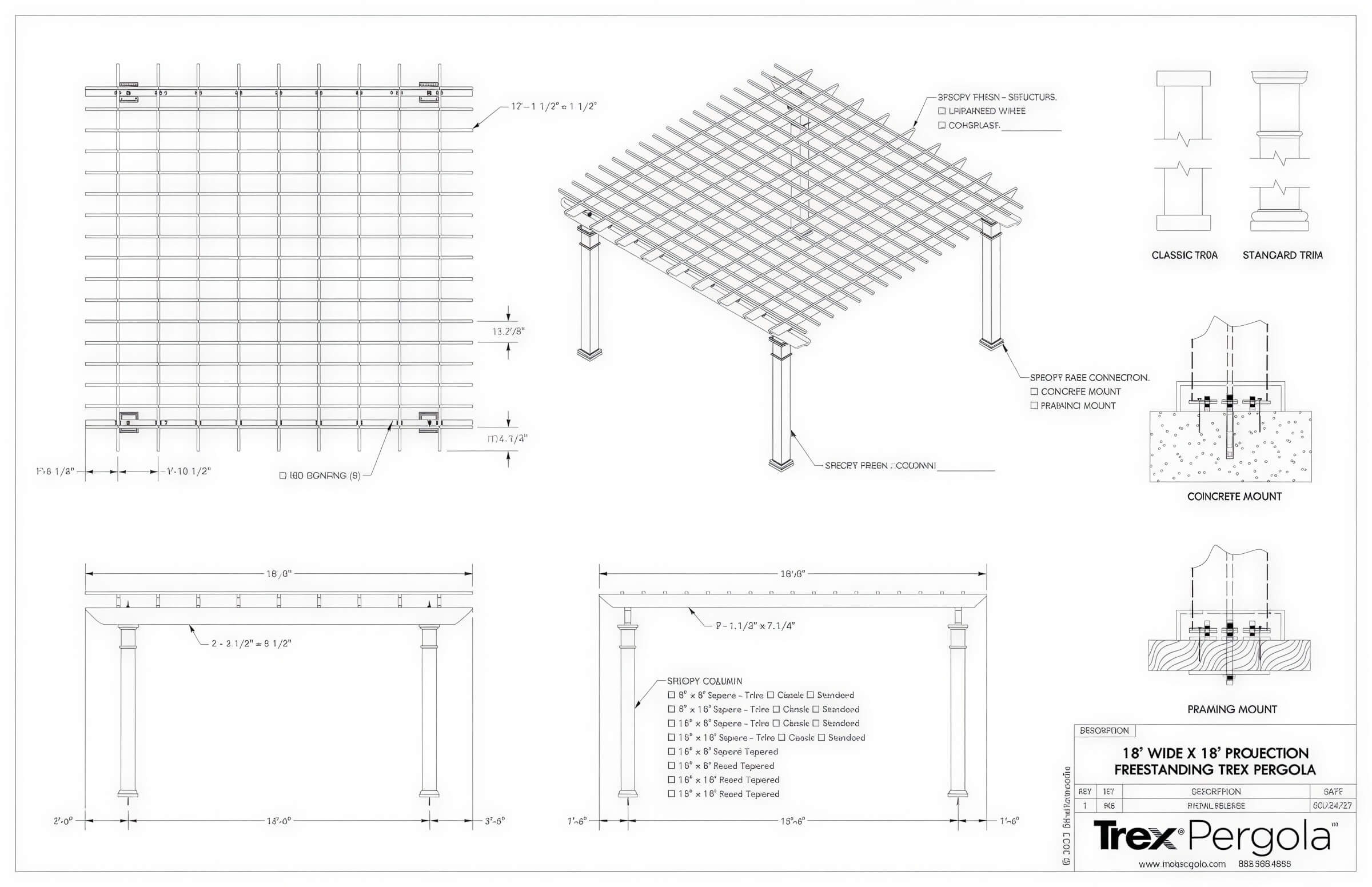 18 x 18 Structureworks Trex Pergola