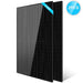 2 Sun Gold Power 370W Mono Black PERC Solar Panels standing upright as a matching black monocrystalline solar panel set